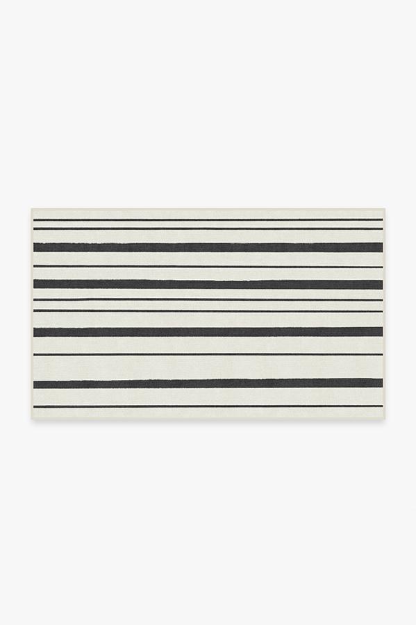 Hudson Stripe Black Rug 3'x5' | Stain-Resistant