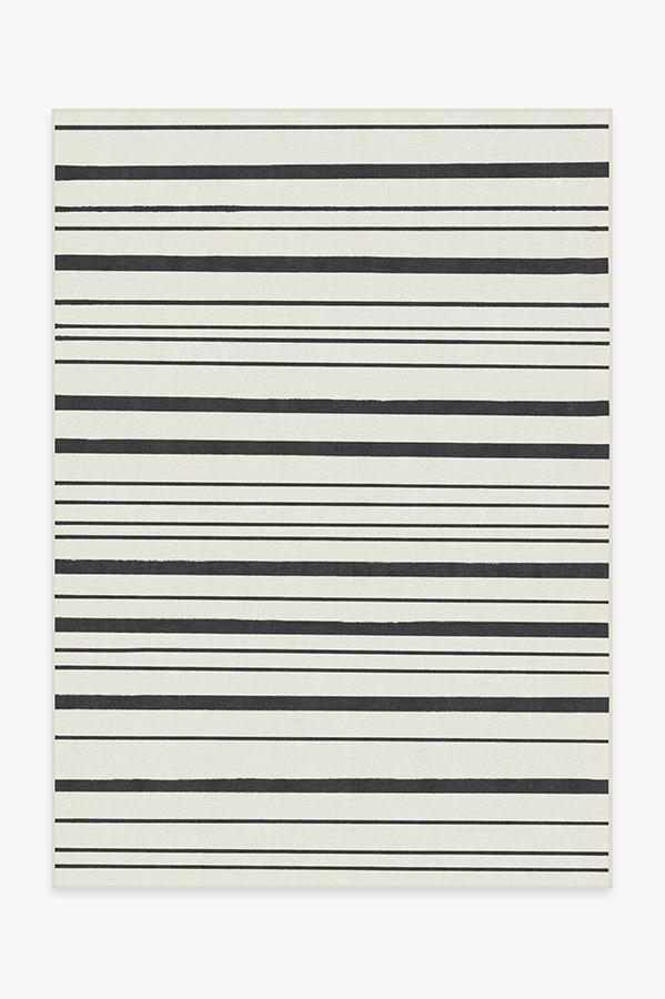 Hudson Stripe Black Rug 5'x7' | Stain-Resistant
