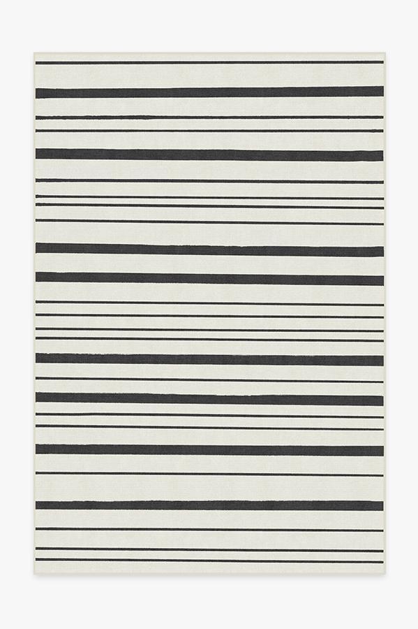 Hudson Stripe Black Rug 6'x9' | Stain-Resistant