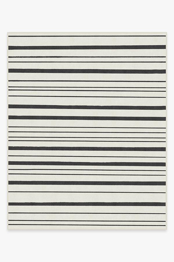 Hudson Stripe Black Rug 8'x10' | Stain-Resistant