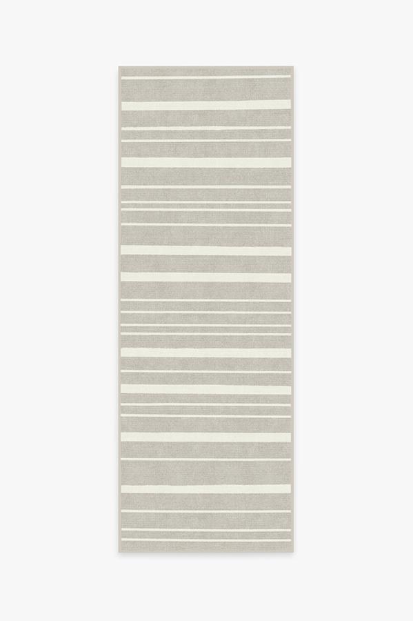 Hudson Stripe Grey Rug 2.5'x10' | Stain-Resistant