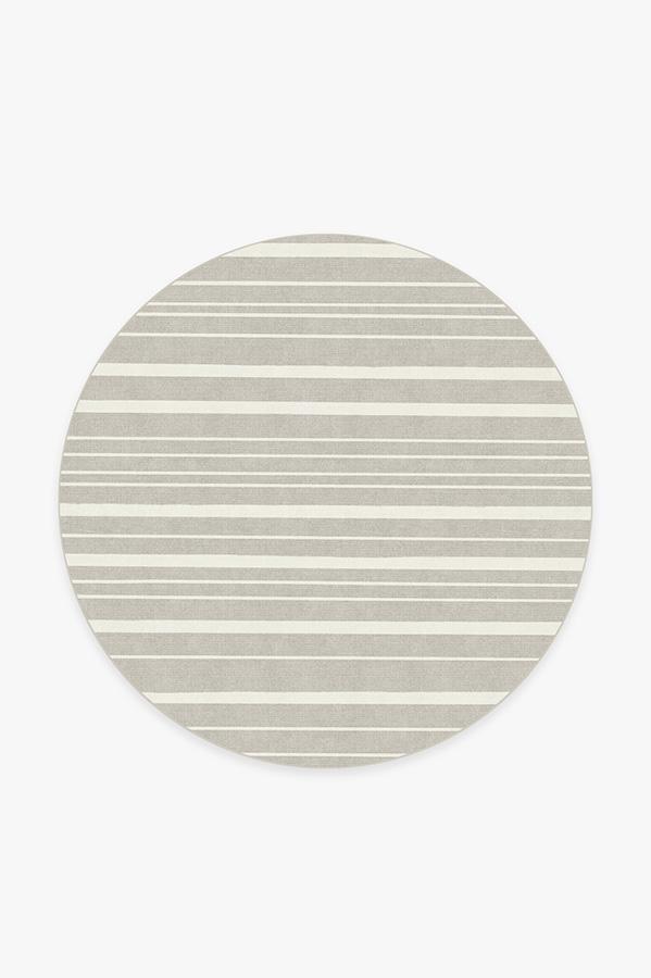 Hudson Stripe Grey Rug 6' Round | Stain-Resistant