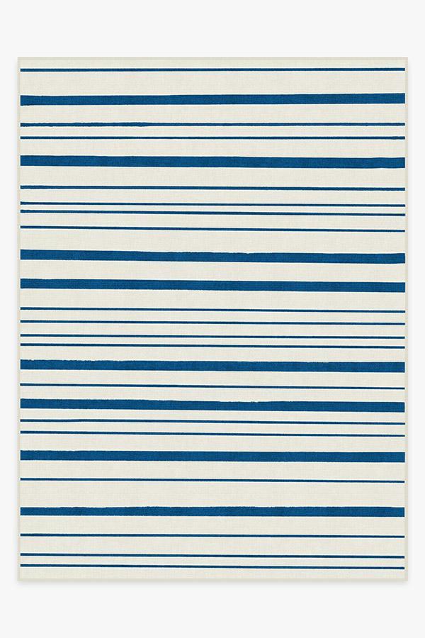 Hudson Stripe Indigo Rug 9'x12' | Stain-Resistant