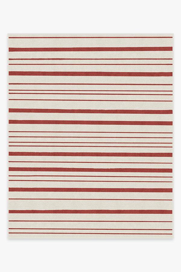 Hudson Stripe Red Rug 8'x10' | Stain-Resistant