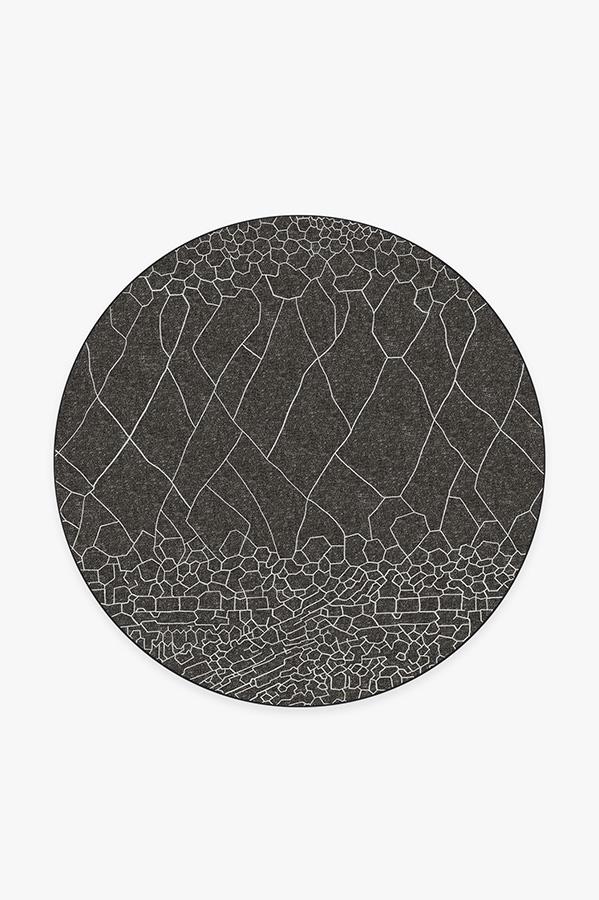 Illi Black Rug 6' Round | Stain-Resistant