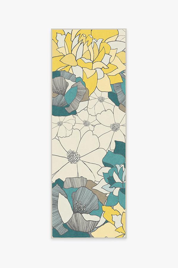 Imbali Turquoise Rug 2.5'x10' | Stain-Resistant