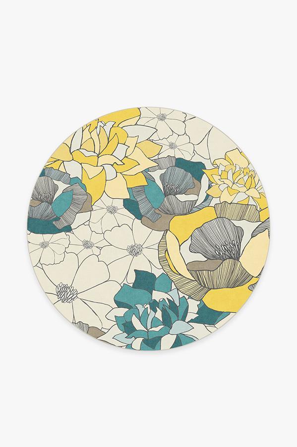 Imbali Turquoise Rug 6' Round | Stain-Resistant