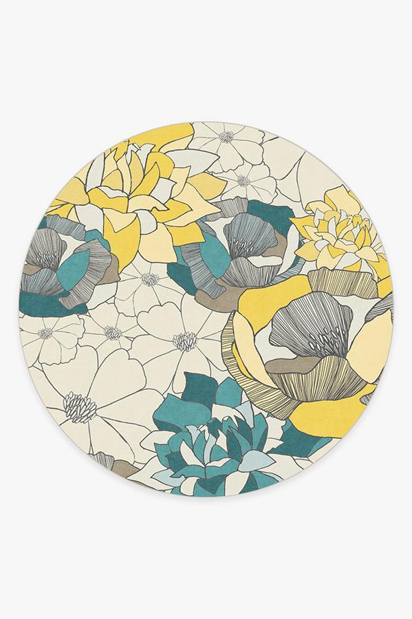 Imbali Turquoise Rug 8' Round | Stain-Resistant