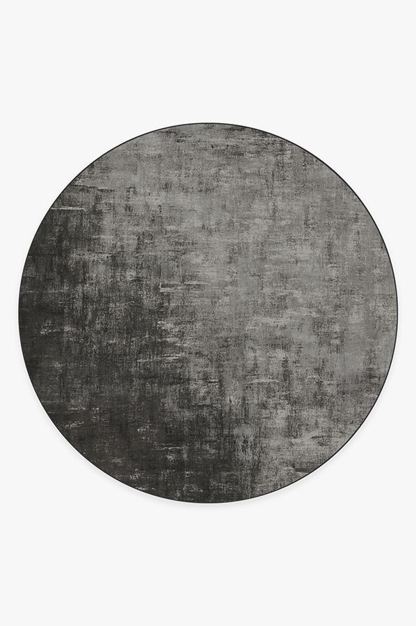 Impasto Greyscale Rug 8' Round | Stain-Resistant