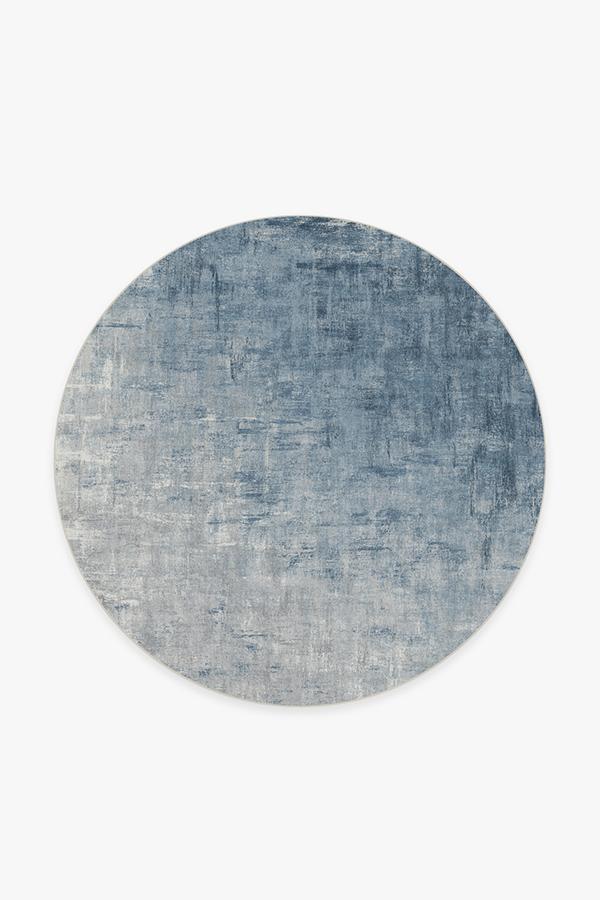 Impasto Slate Blue Rug 6' Round | Stain-Resistant