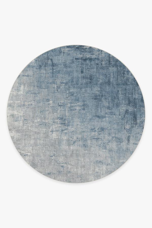 Impasto Slate Blue Rug 8' Round | Stain-Resistant