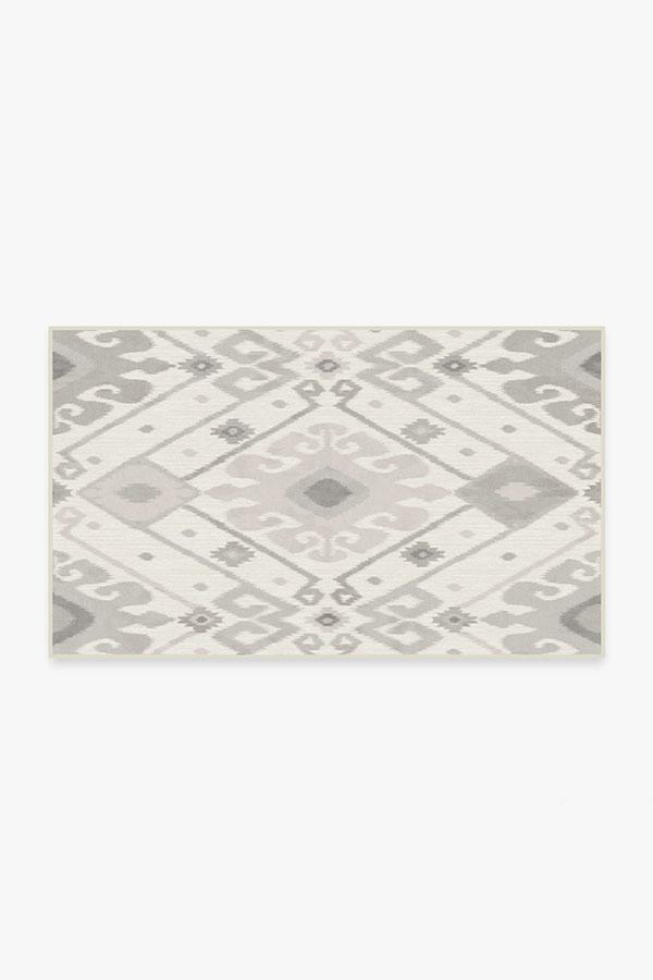 Inik Ikat Grey Rug 3'x5' | Stain-Resistant