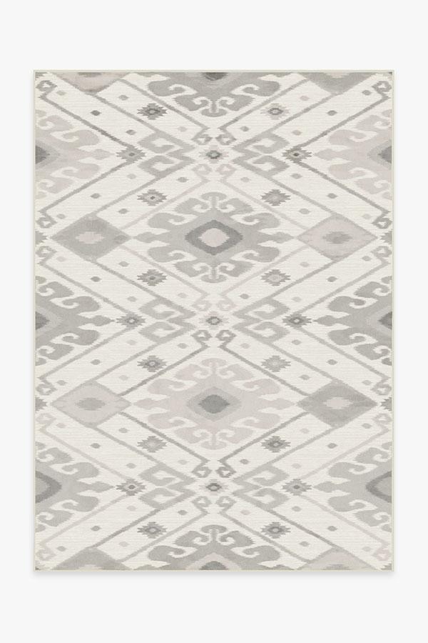 Inik Ikat Grey Rug 5'x7' | Stain-Resistant