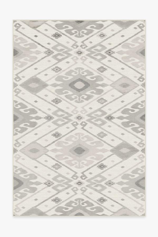 Inik Ikat Grey Rug 6'x9' | Stain-Resistant
