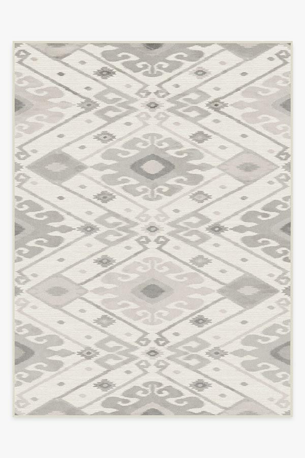 Inik Ikat Grey Rug 9'x12' | Stain-Resistant