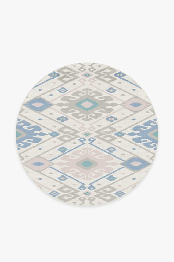 Inik Ikat Pastel Rug 6' Round | Stain-Resistant