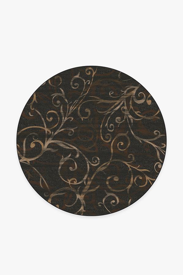 Ironwork Black Rug 6' Round | Stain-Resistant
