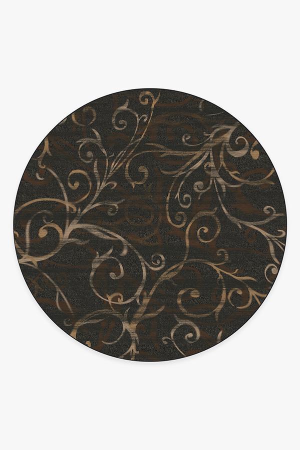 Ironwork Black Rug 8' Round | Stain-Resistant