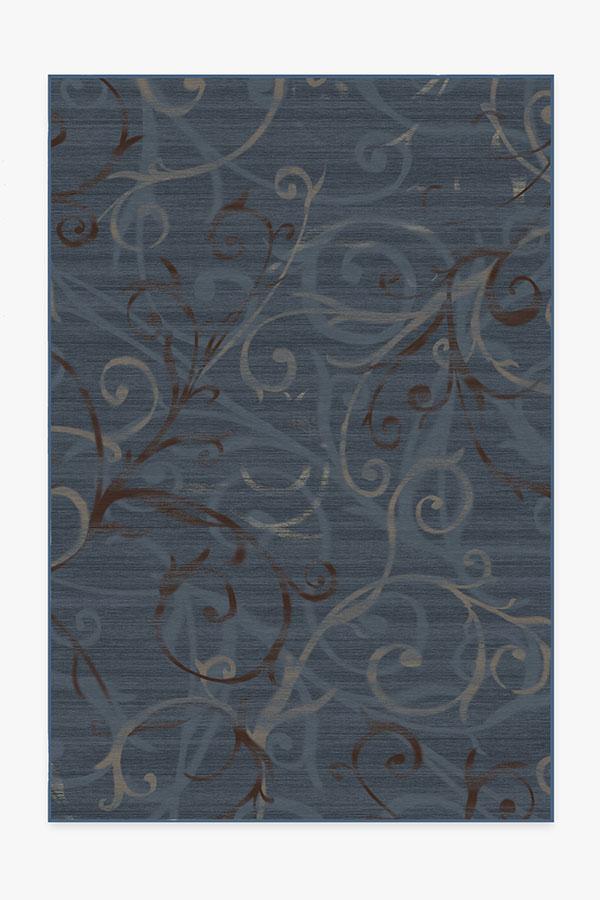 Ironwork Slate Blue Rug 6'x9' | Stain-Resistant
