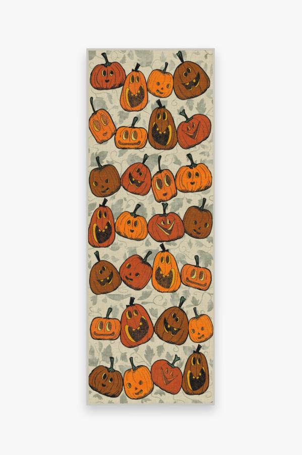 Jack O Lantern Orange Rug 2.5'x7' | Stain-Resistant