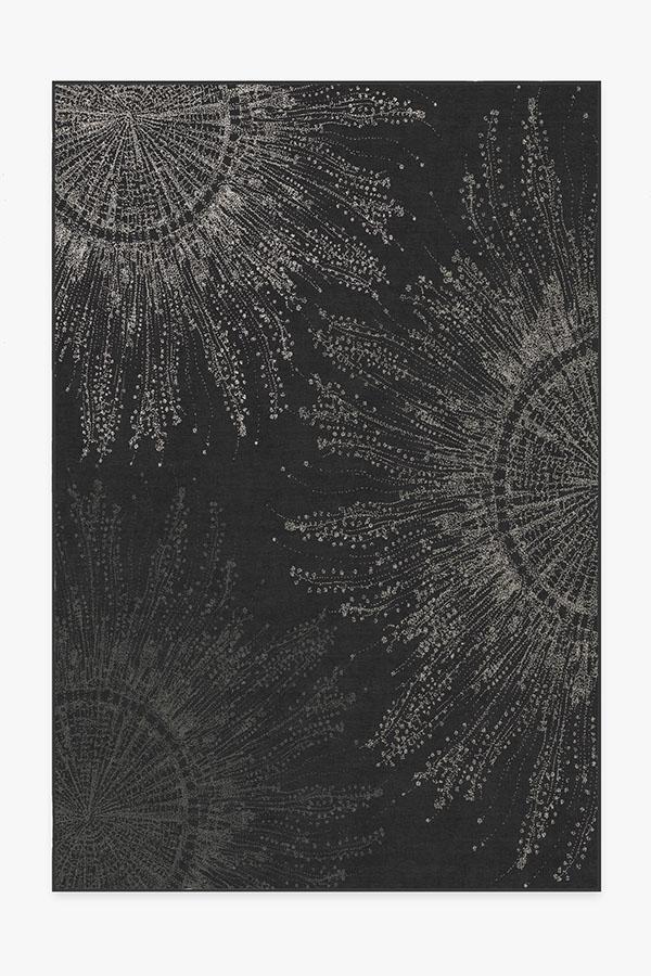 Jellyfish Bloom Charcoal Rug 6'x9' | Stain-Resistant