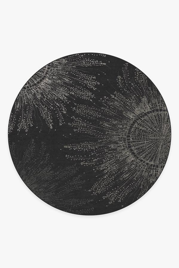 Jellyfish Bloom Charcoal Rug 8' Round | Stain-Resistant