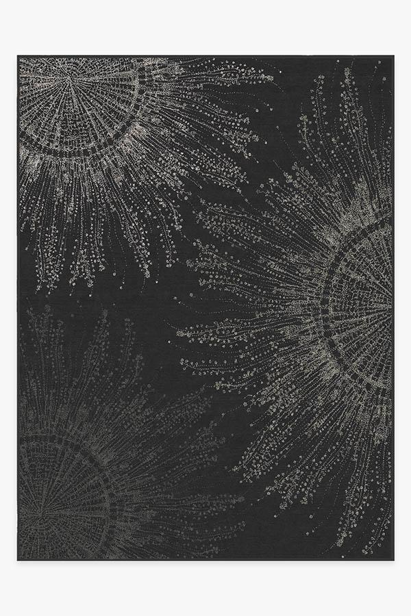 Jellyfish Bloom Charcoal Rug 9'x12' | Stain-Resistant