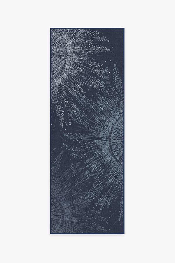 Jellyfish Bloom Navy Rug 2.5'x10' | Stain-Resistant