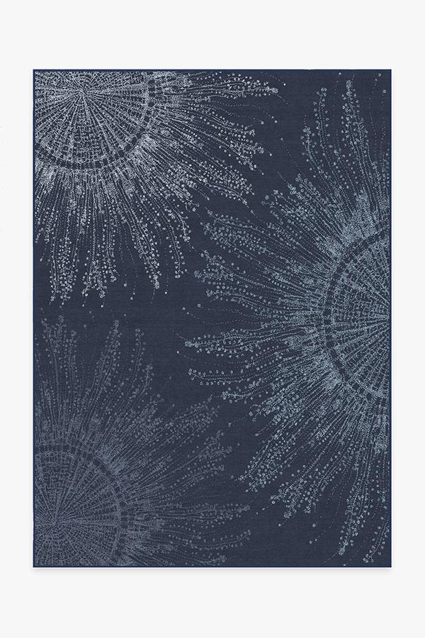 Jellyfish Bloom Navy Rug 5'x7' | Stain-Resistant