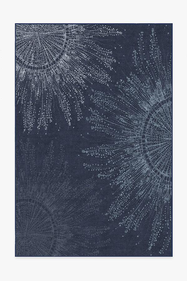 Jellyfish Bloom Navy Rug 6'x9' | Stain-Resistant