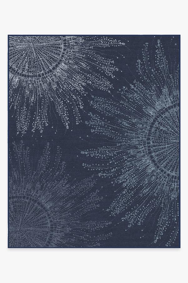 Jellyfish Bloom Navy Rug 8'x10' | Stain-Resistant