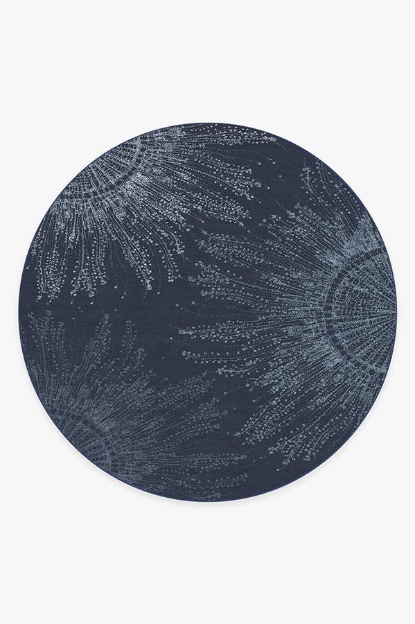 Jellyfish Bloom Navy Rug 8' Round | Stain-Resistant
