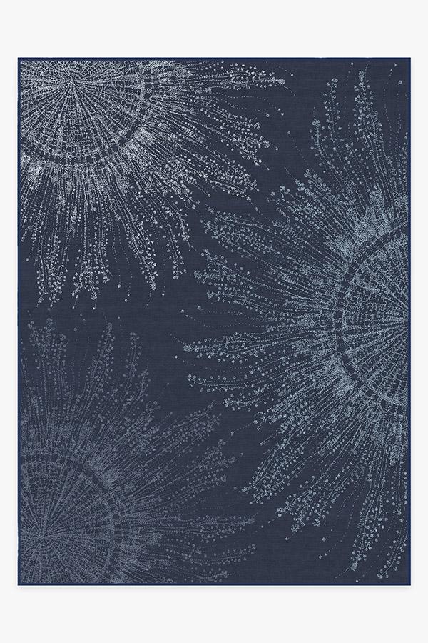 Jellyfish Bloom Navy Rug 9'x12' | Stain-Resistant