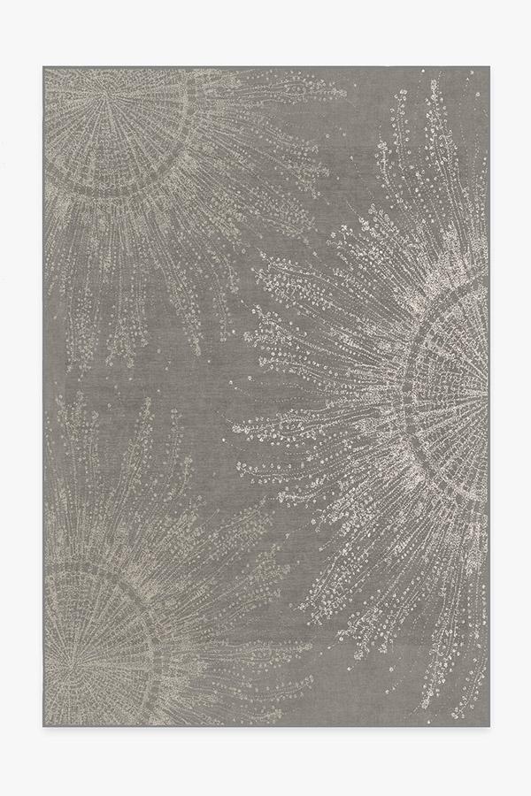 Jellyfish Bloom Silver Rug 6'x9' | Stain-Resistant
