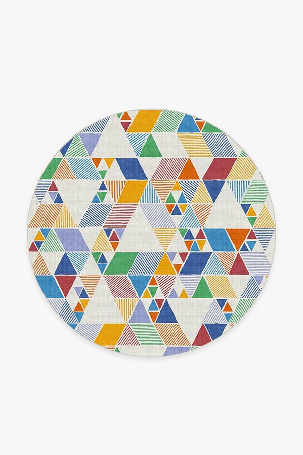 Joojee Multicolor Rug 6' Round | Stain-Resistant
