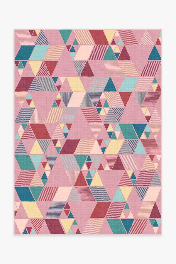 Joojee Pink Rug 5'x7' | Stain-Resistant