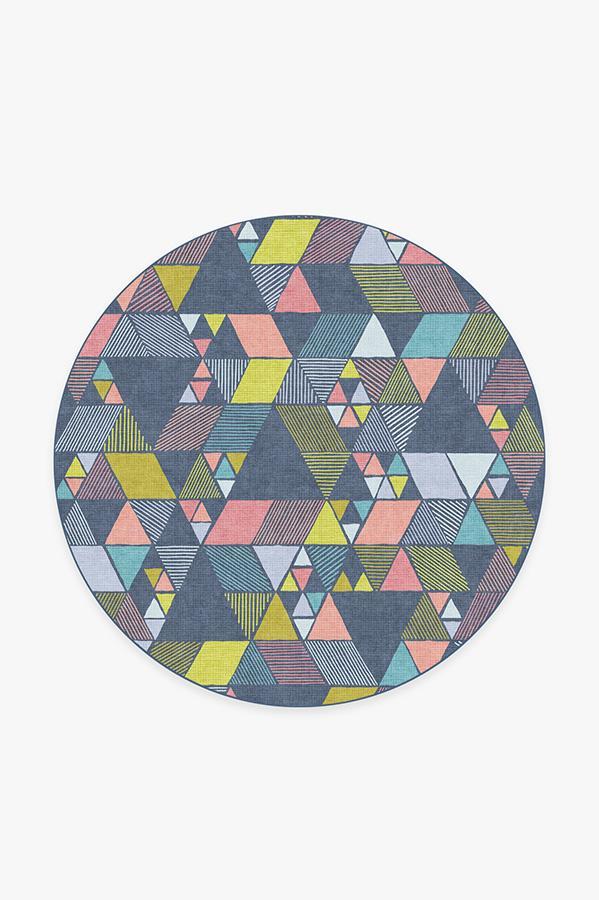 Joojee Teal Rug 6' Round | Stain-Resistant