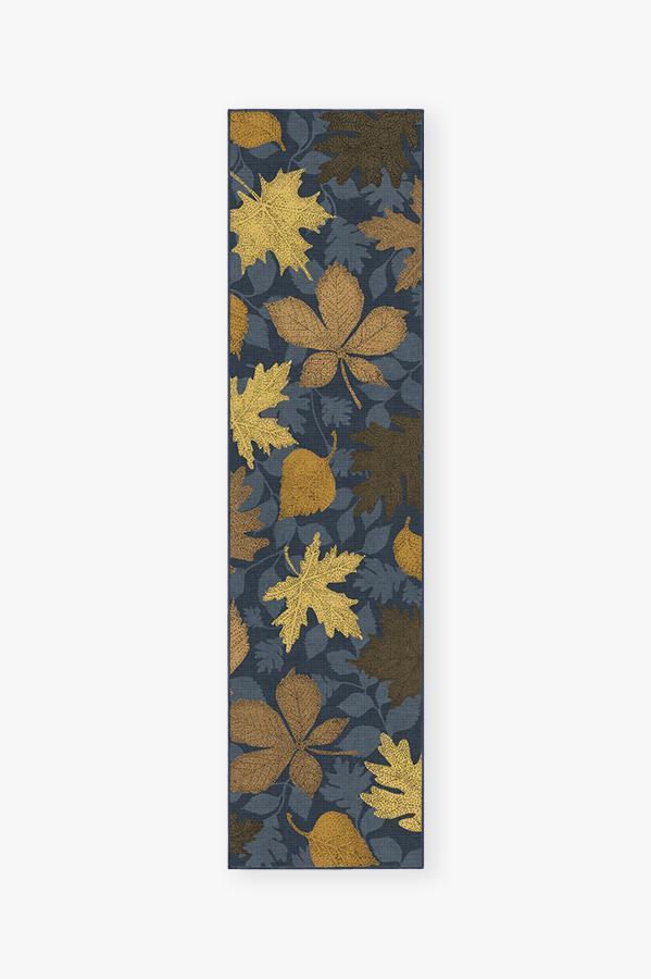 Jora Navy Gold Rug 2.5'x10' | Stain-Resistant