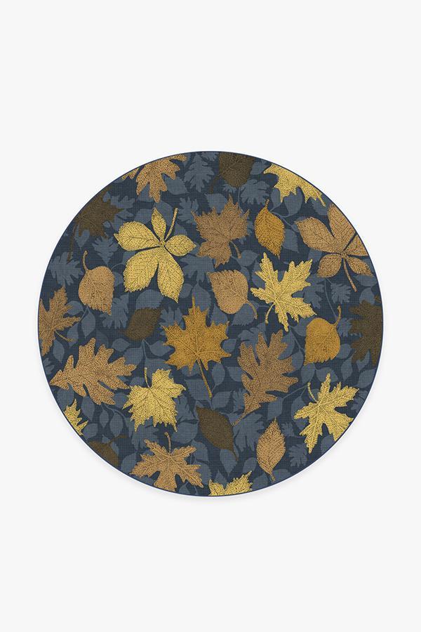 Jora Navy Gold Rug 6' Round | Stain-Resistant