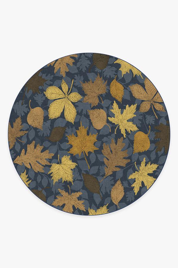 Jora Navy Gold Rug 8' Round | Stain-Resistant