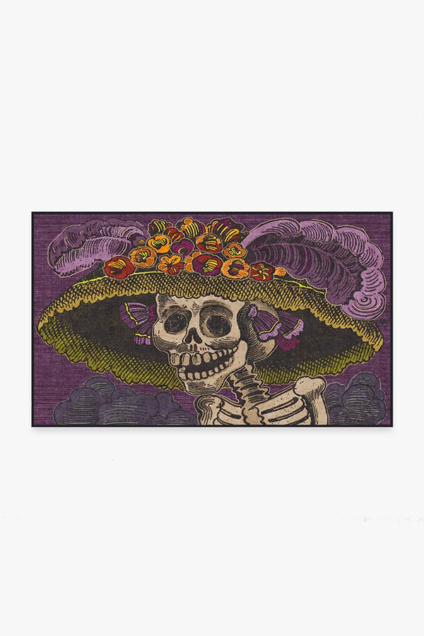 Jose Posada Calavera Catrina Rug 3'x5' | Stain-Resistant
