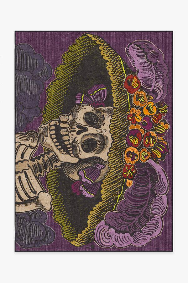 Jose Posada Calavera Catrina Rug 5'x7' | Stain-Resistant