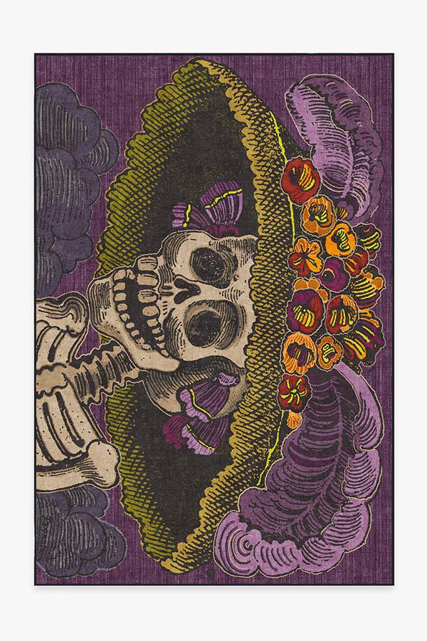 Jose Posada Calavera Catrina Rug 6'x9' | Stain-Resistant