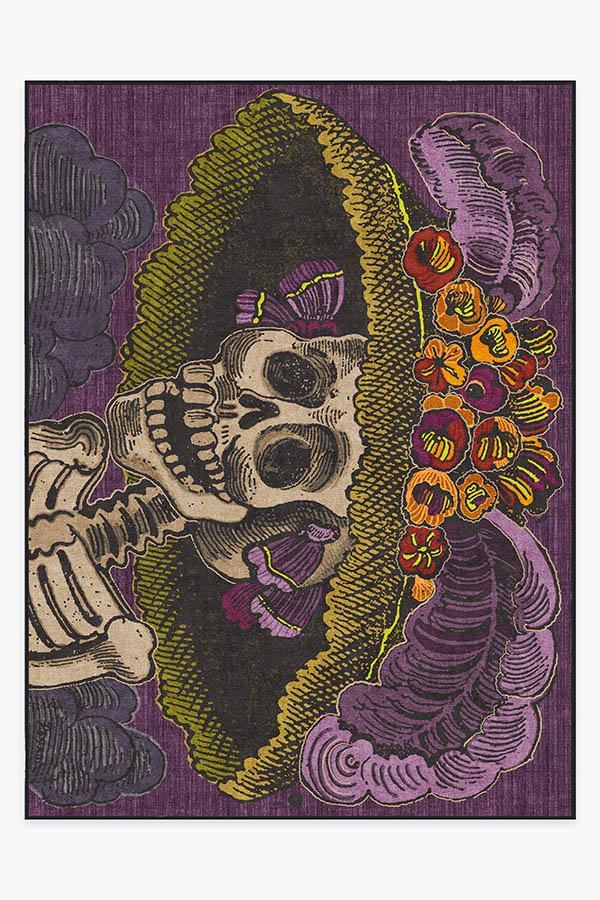 Jose Posada Calavera Catrina Rug 9'x12' | Stain-Resistant