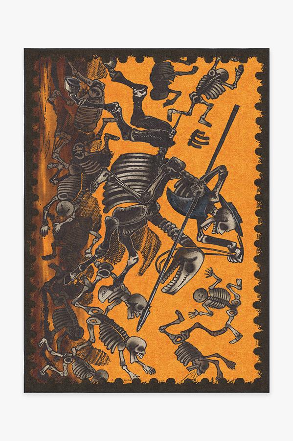 Jose Posada Calavera Don Quijote Rug 5'x7' | Stain-Resistant