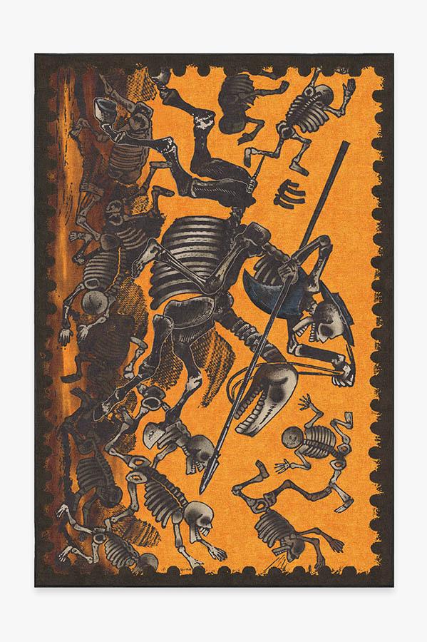 Jose Posada Calavera Don Quijote Rug 6'x9' | Stain-Resistant