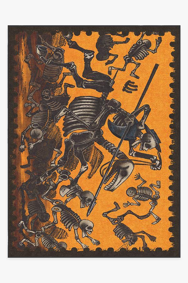 Jose Posada Calavera Don Quijote Rug 9'x12' | Stain-Resistant