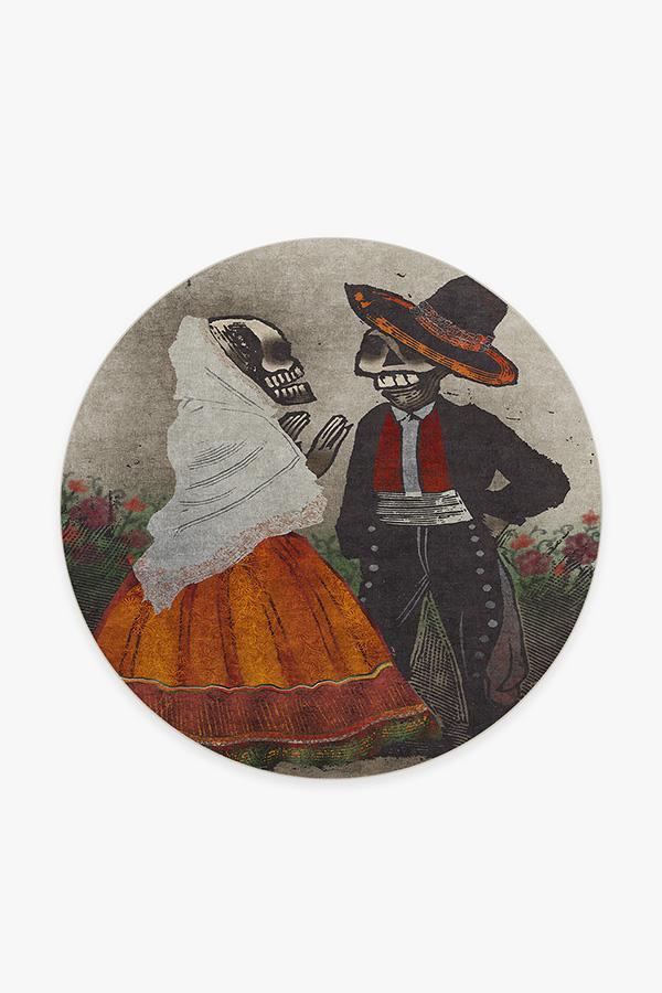 Jose Posada Feast of the Dead Rug 6' Round | Stain-Resistant