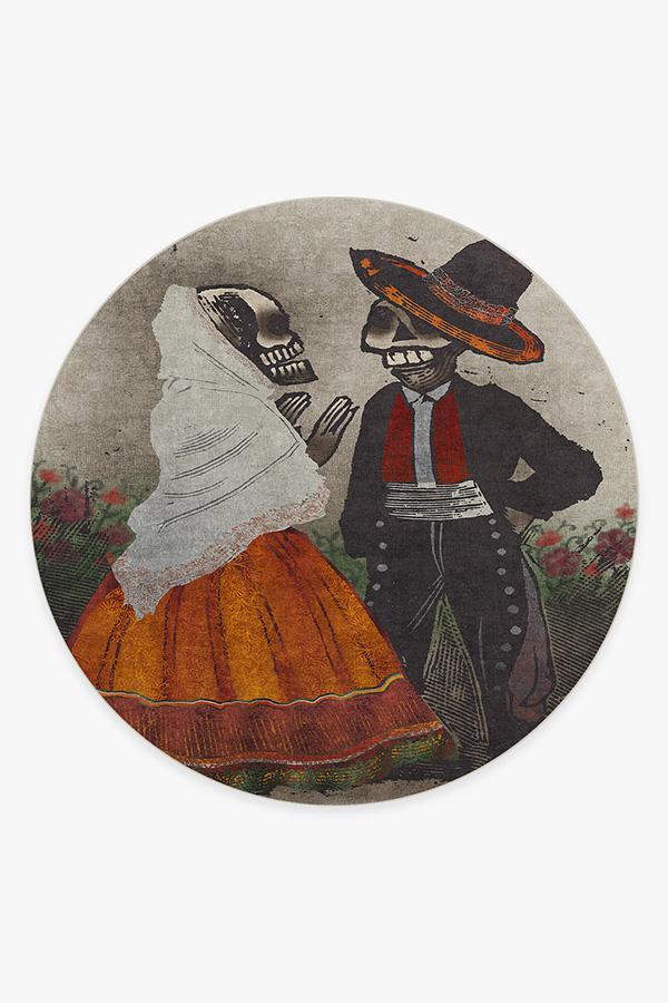 Jose Posada Feast of the Dead Rug 8' Round | Stain-Resistant