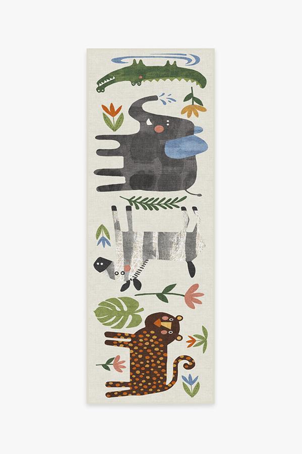 Jungle Safari Multicolor Rug 2.5'x7' | Stain-Resistant
